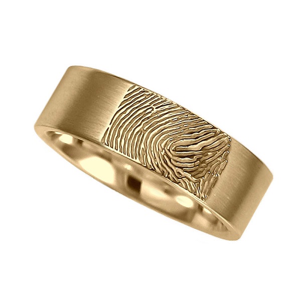 Fingerprint Ring Goud 6mm