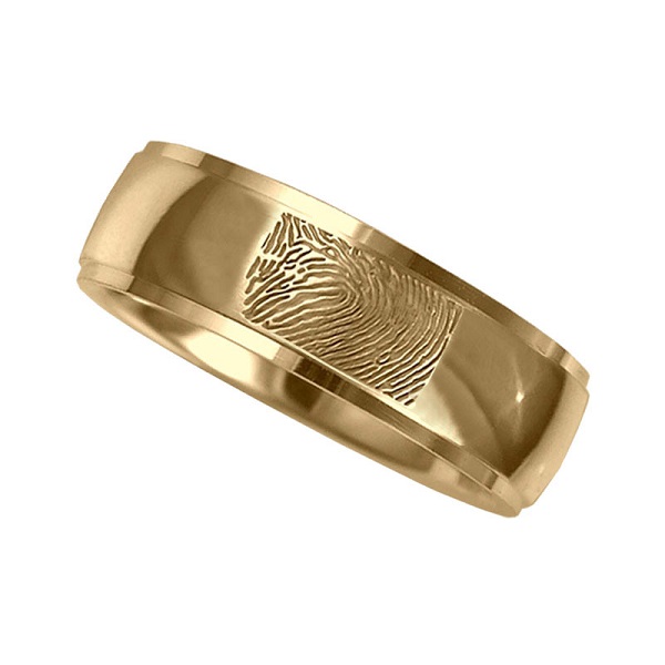 Gouden Vingerafdruk Ring 6mm