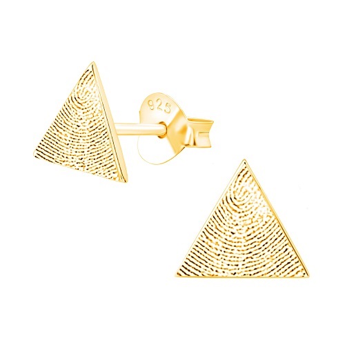 Driehoek Oorbellen met Vingerafdruk Gold Plated