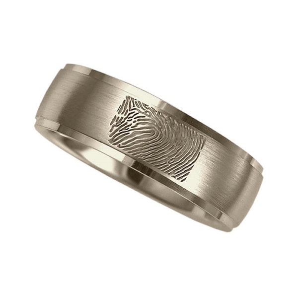 Witgouden Fingerprint Ring 6mm