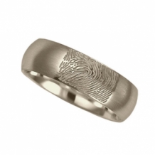 Ring met Fingerprint Witgoud 6mm Bol